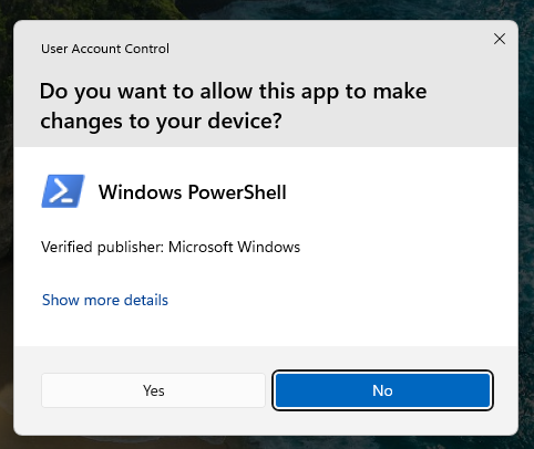User Account Control dialog asking for permission